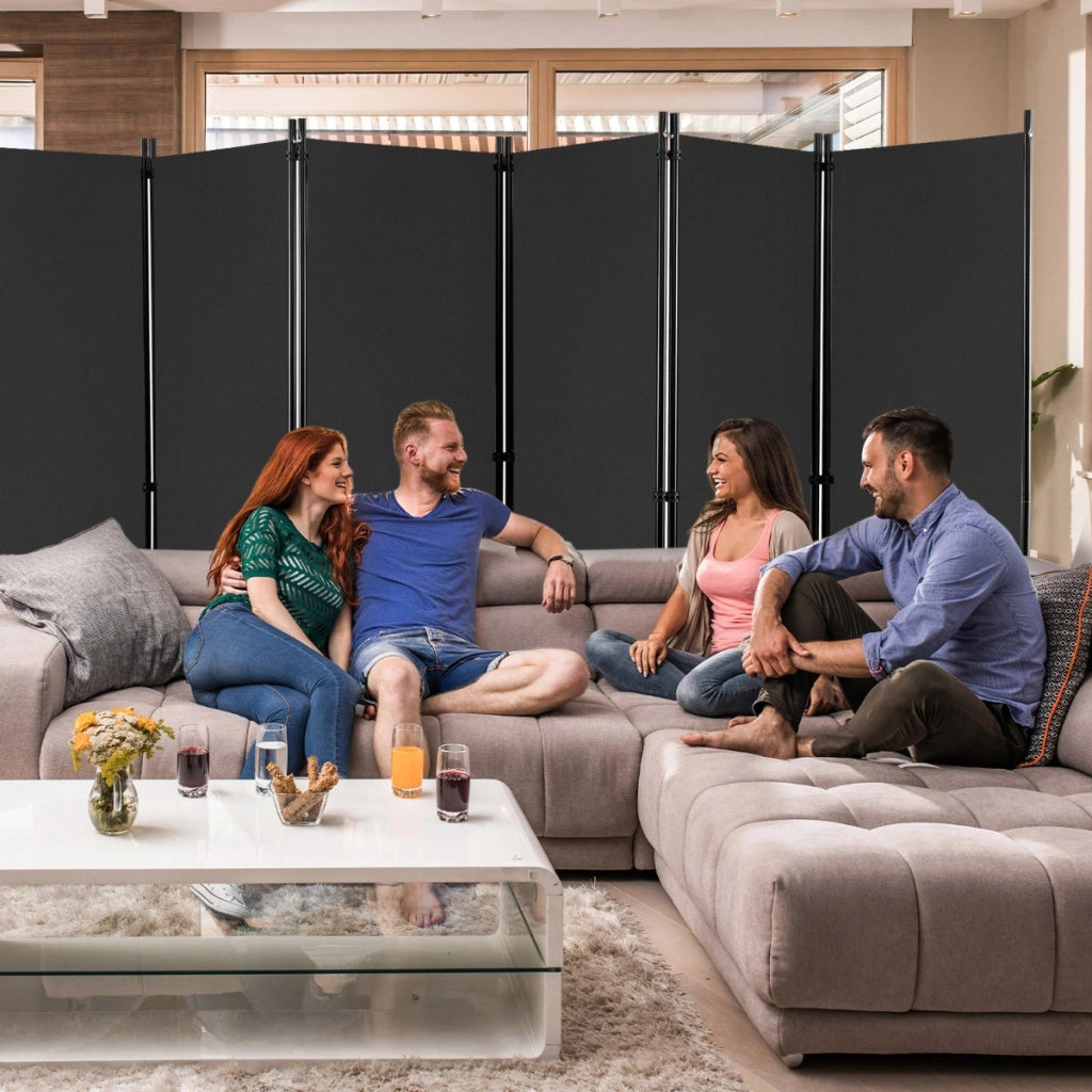Divisorio pieghevole a 6 pannelli con ruote bloccabili-Separ¨¨ per interni 172cm da soggiorno ufficio Grigio