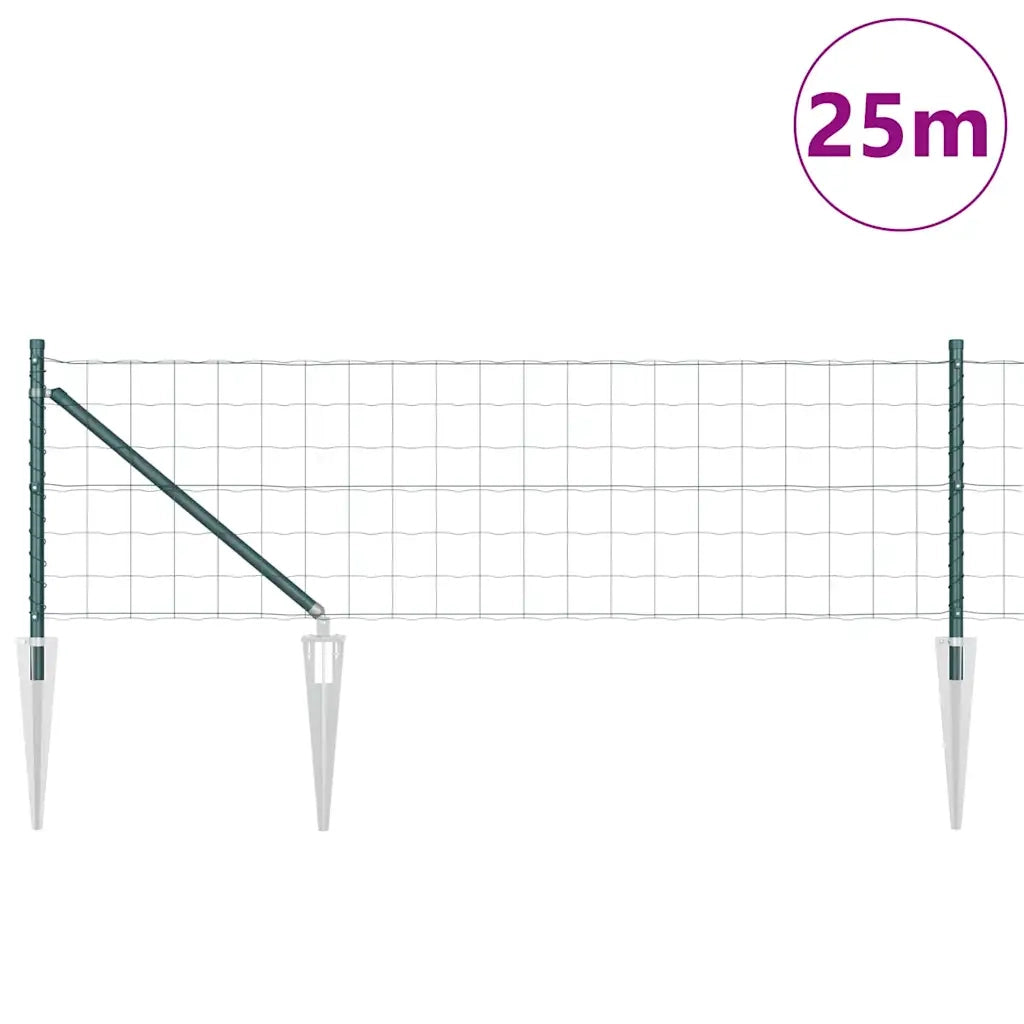Recinzione con Posto Verde 0,6 x 25 m Acciaio e PVC