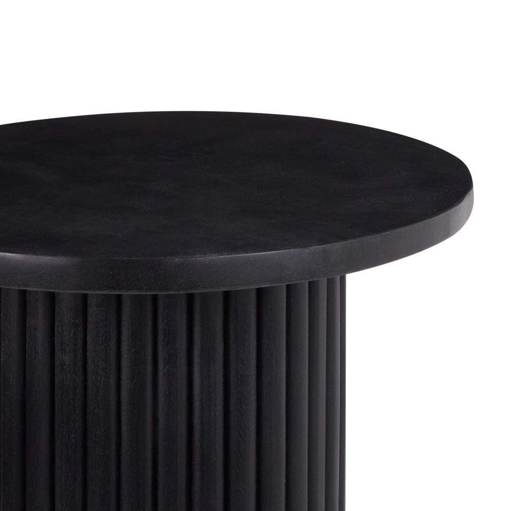 Tavolino con piano in legno di mango e finitura naturale nero design moderno soggiorno