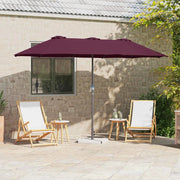 Ombrello da giardino-Ombrellone da spiaggia Rosso Bordeaux 370 x 197 x 239 cm