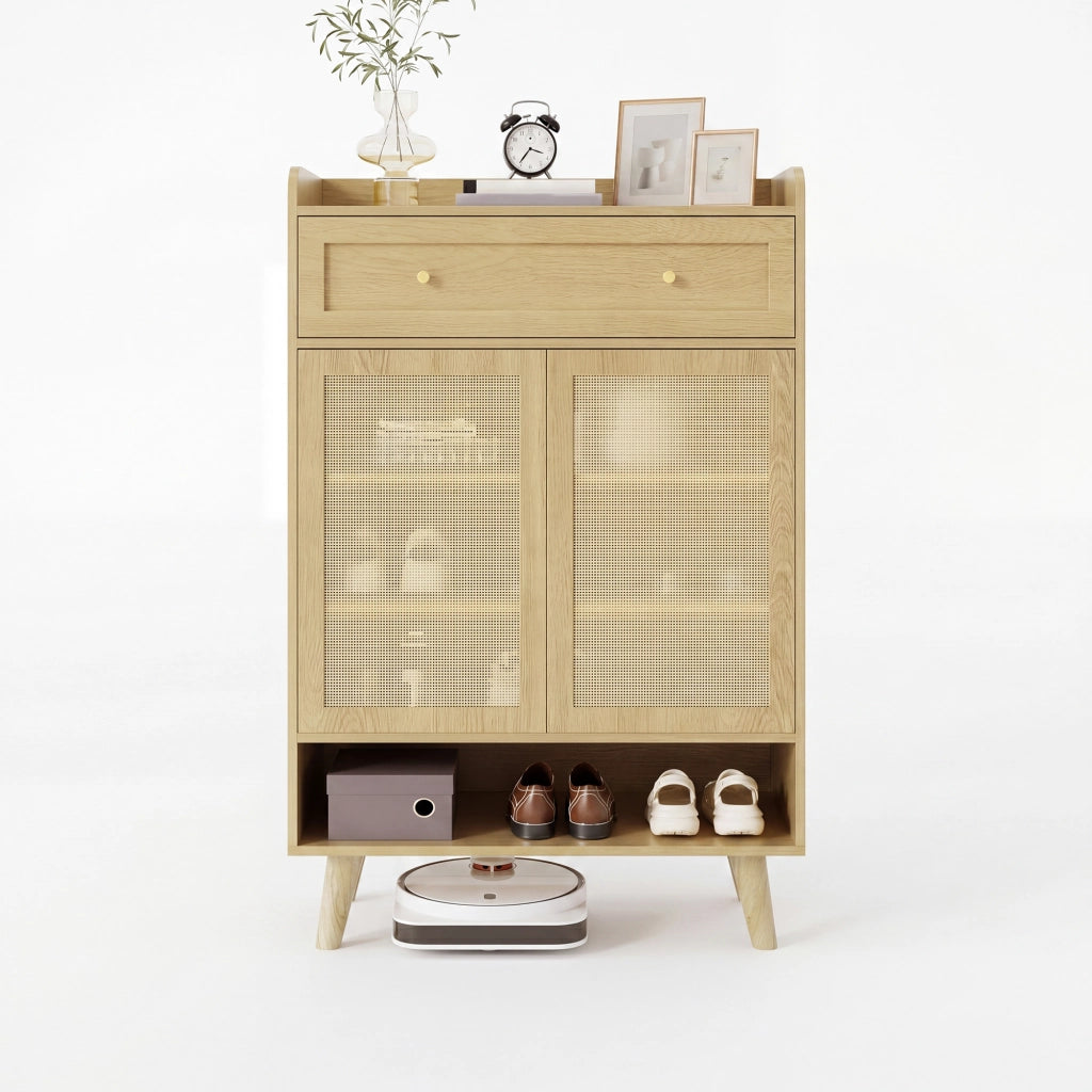 Mobile contenitore per ingresso con 2 ante 1 cassetto 4 ripiani e ripiano superiore aperto per soggiorno 80 × 35 × 105 cm
