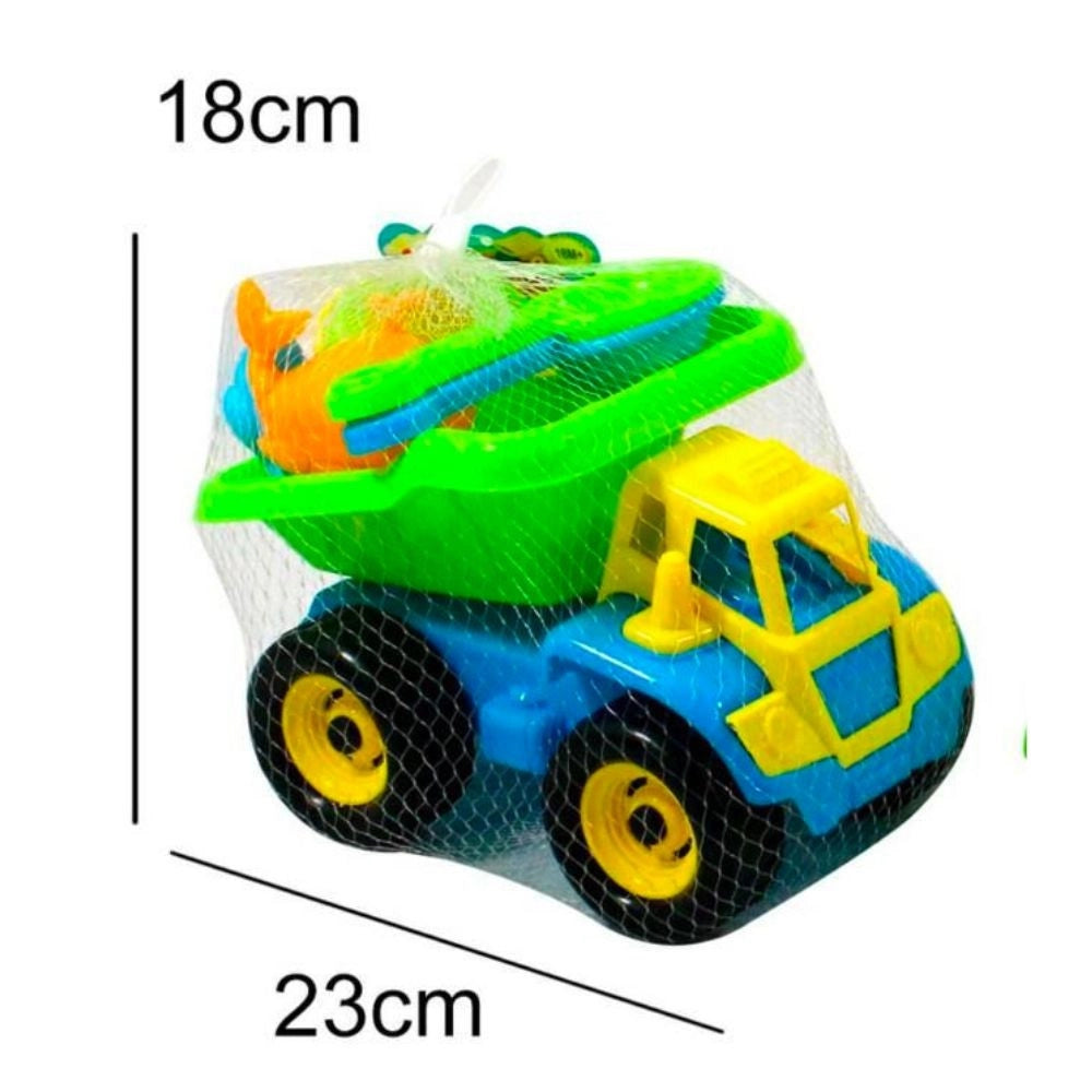 Trade Shop - Set Da Spiaggia Camion Colorato Per Il Mare Con 5 Accessori Gioco Bimbi Età 18+ -