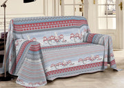 Telo Arredo Multiuso Linea Pensieri Delicati In Cotone Disegno Inverno Polare - Matrimoniale - Rosso