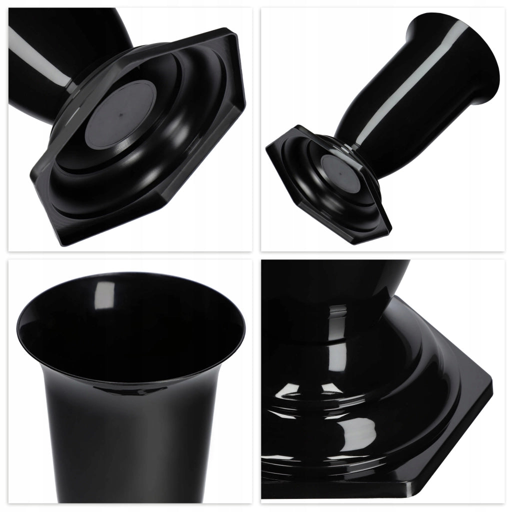 Vaso/bottiglia KADAX per cimitero, tomba, lapide, in plastica nera, 29 cm, resistente al gelo.