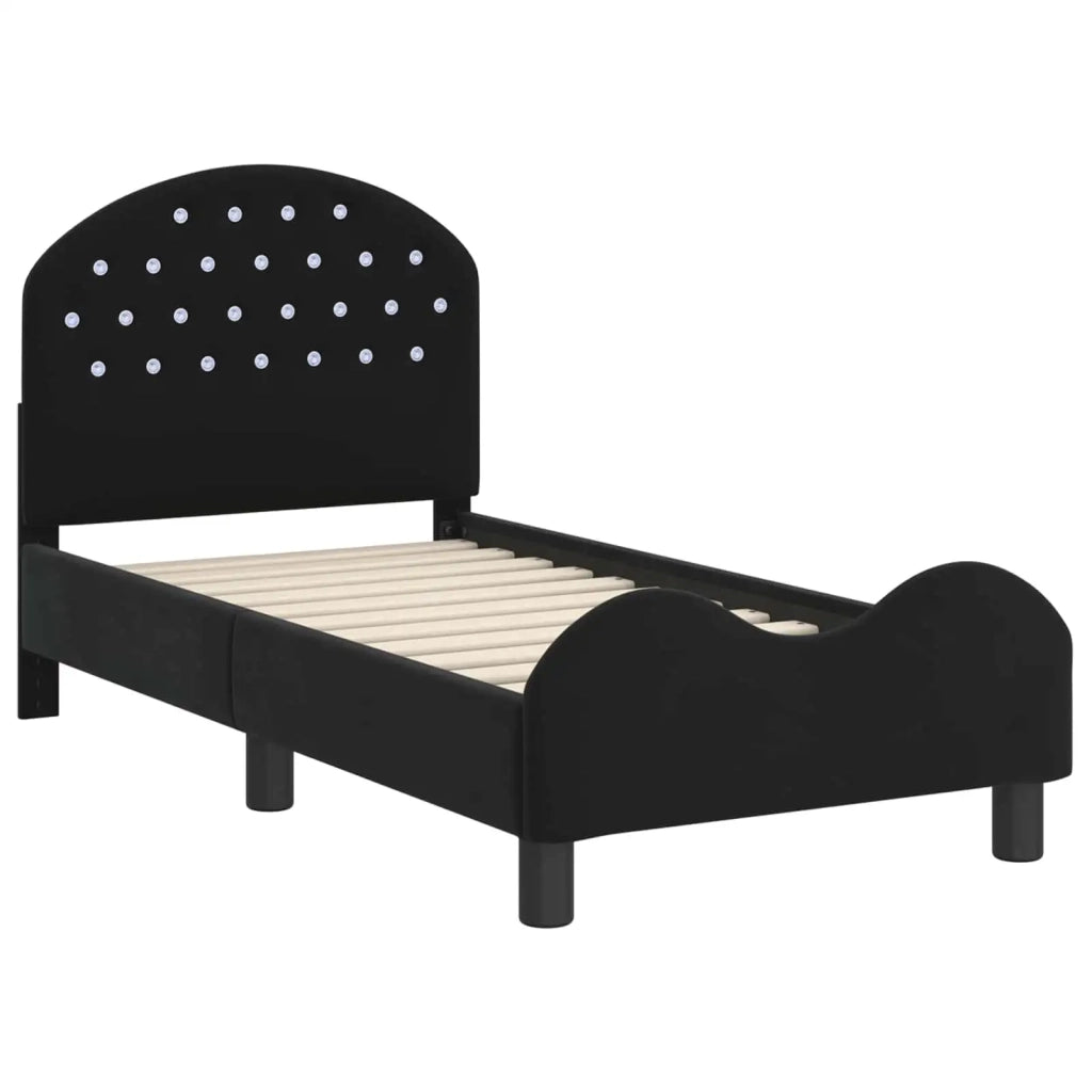 Struttura letto per bambini con testata Nero 70 x 140 cm