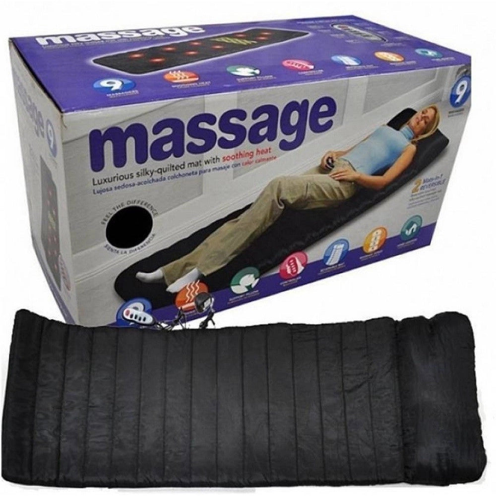 Trade Shop - Materassino Massaggiante Vibrante A 9 Zone Con 4 Aree Vibranti Massaggio Shiatsu -