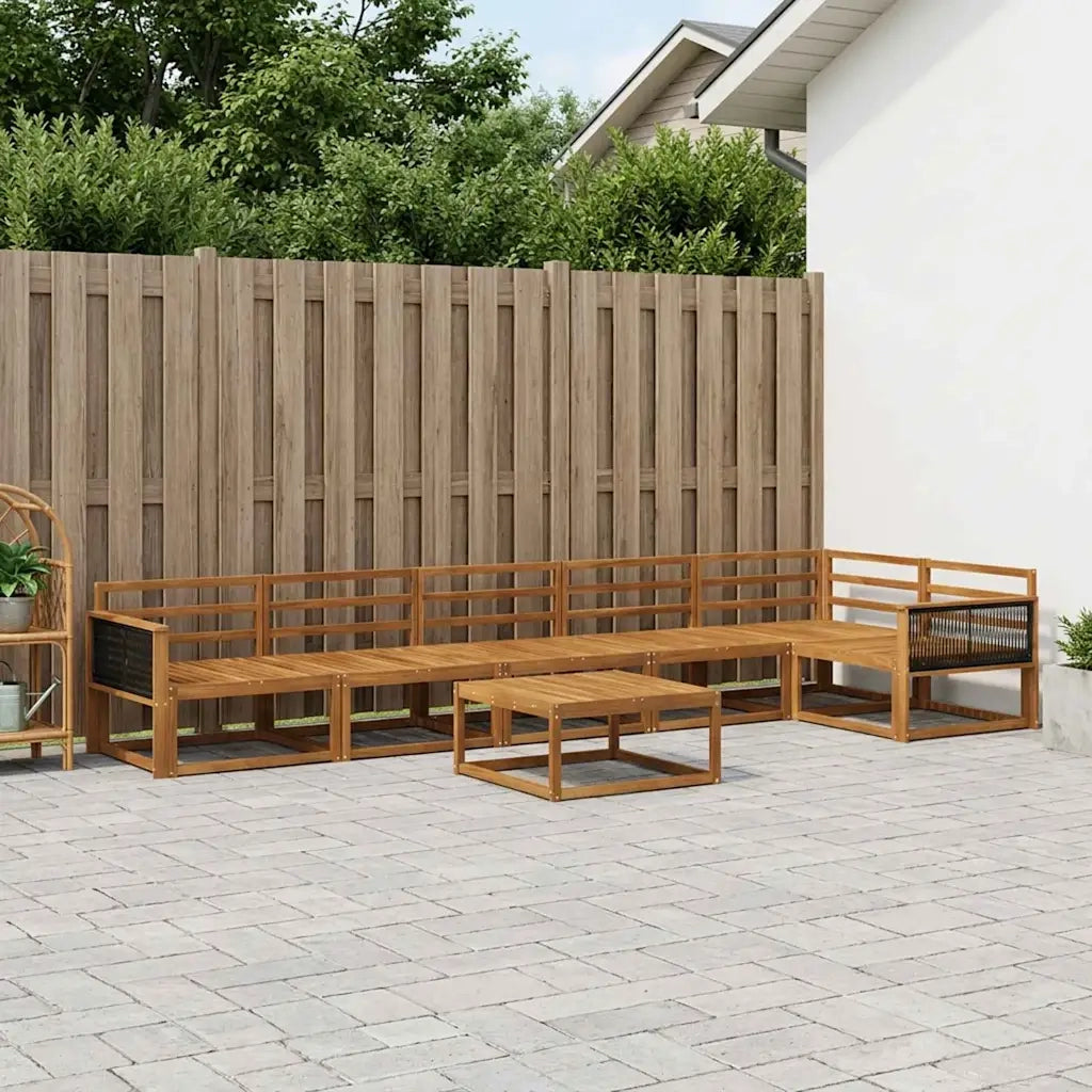 Set di divani da esterno 7 pcs Naturale