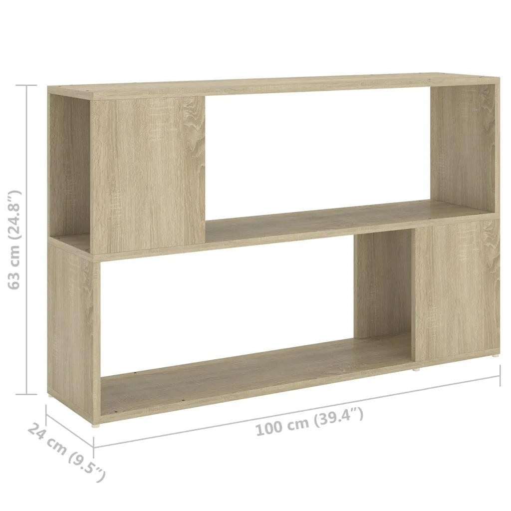 Libreria-Scaffale per Libri-Mobile di Stoccaggio Rovere Sonoma 100x24x63 cm in Truciolato