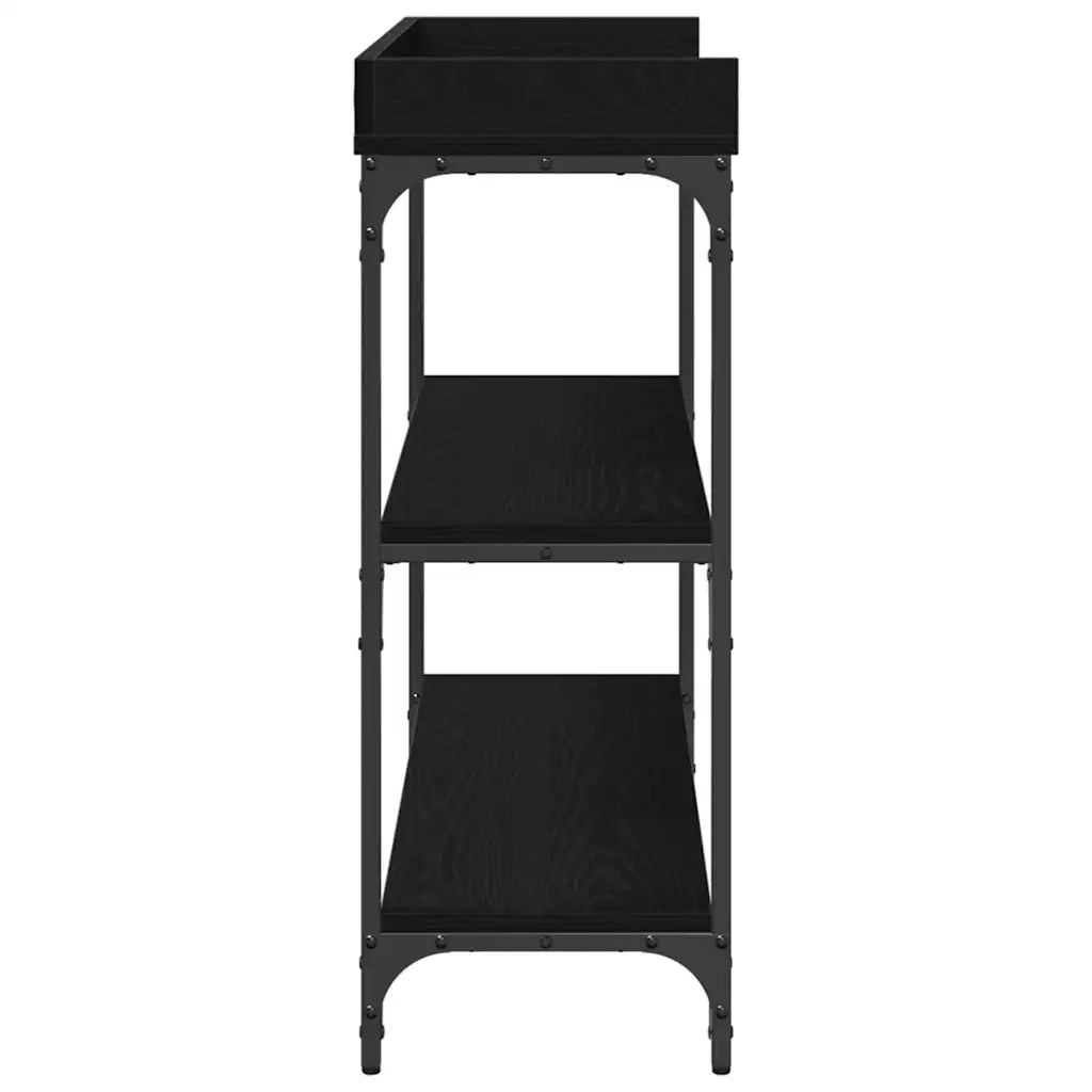 Tavolo Consolle | Tavolo d'Ingresso con lo scaffale Rovere nero 100 x 30 x 80 cm