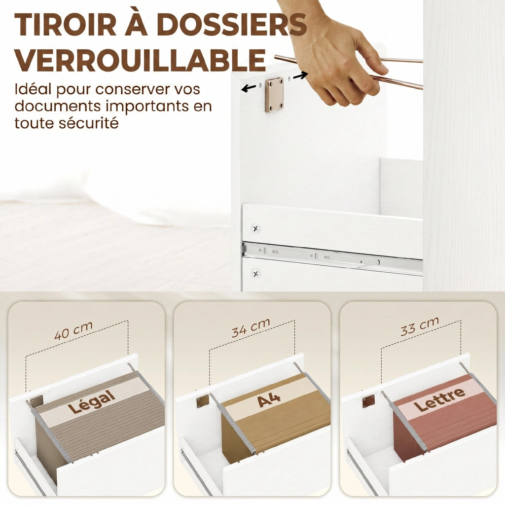 Scrivania con libreria e cassetto ¨C Minimal ¨C bianco 126x50x109 cm