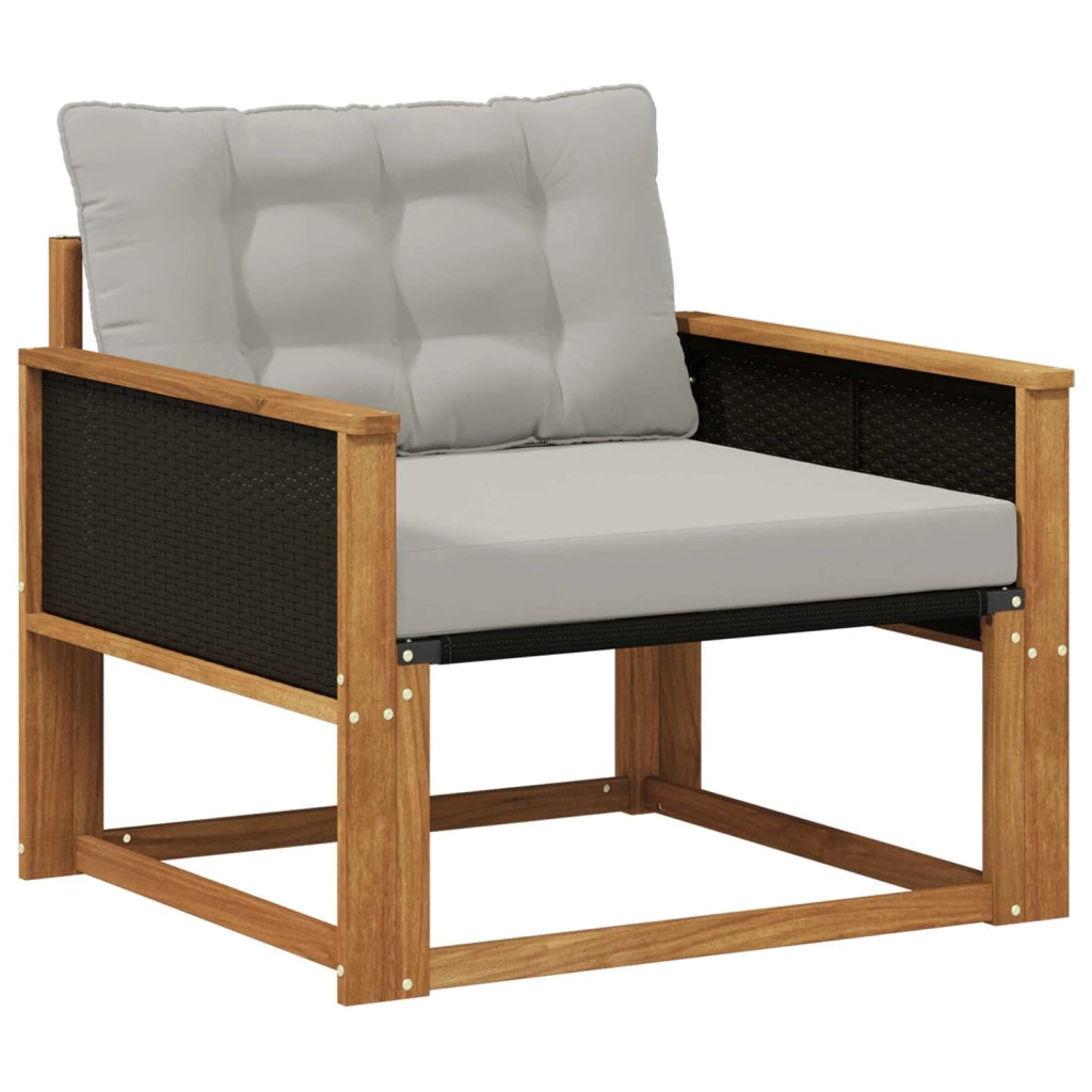 Set di divani da esterno-Sofa da giardino Legno di Acacia Massello e Textilene 512219