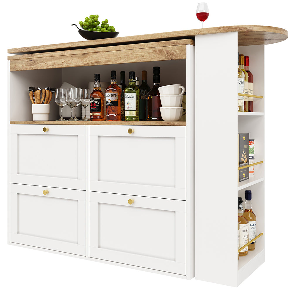 Tavolo Girevole - Xylo - 105??39??102 cm - 4 Cassetti Bianco