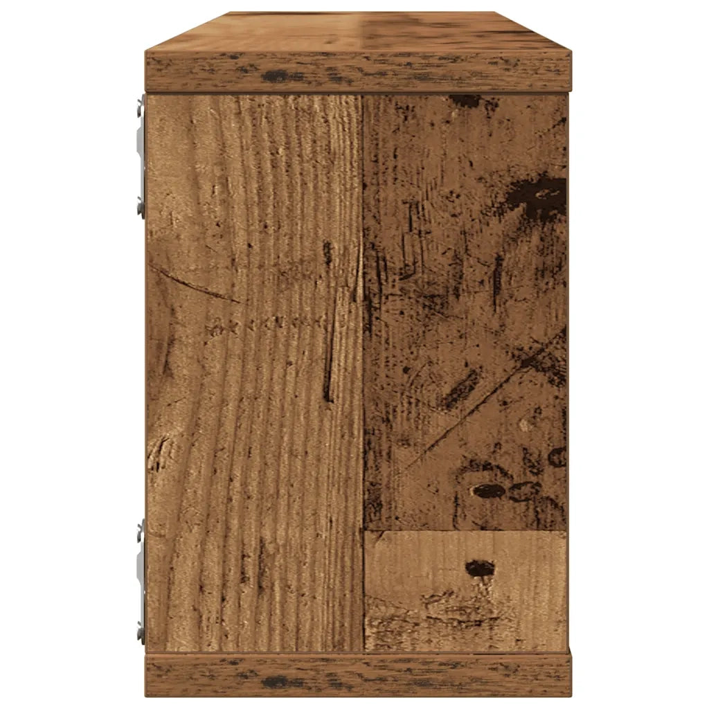 Mensole a Cubo Muro 4 pz-Set di 4 Scaffale Legno Antico 60x15x23 cm in Truciolato
