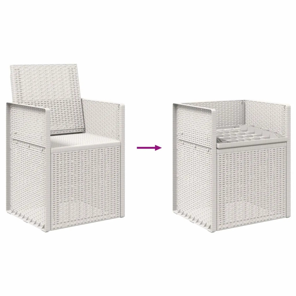 Sedie da pranzo da giardino 2 pcs Bianco PP 899963