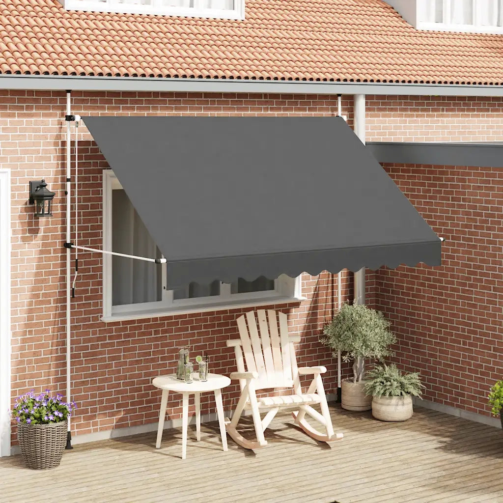 Tenda da Sole Retrattile Manuale-Tenda parasole per Patio 300 cm Antracite