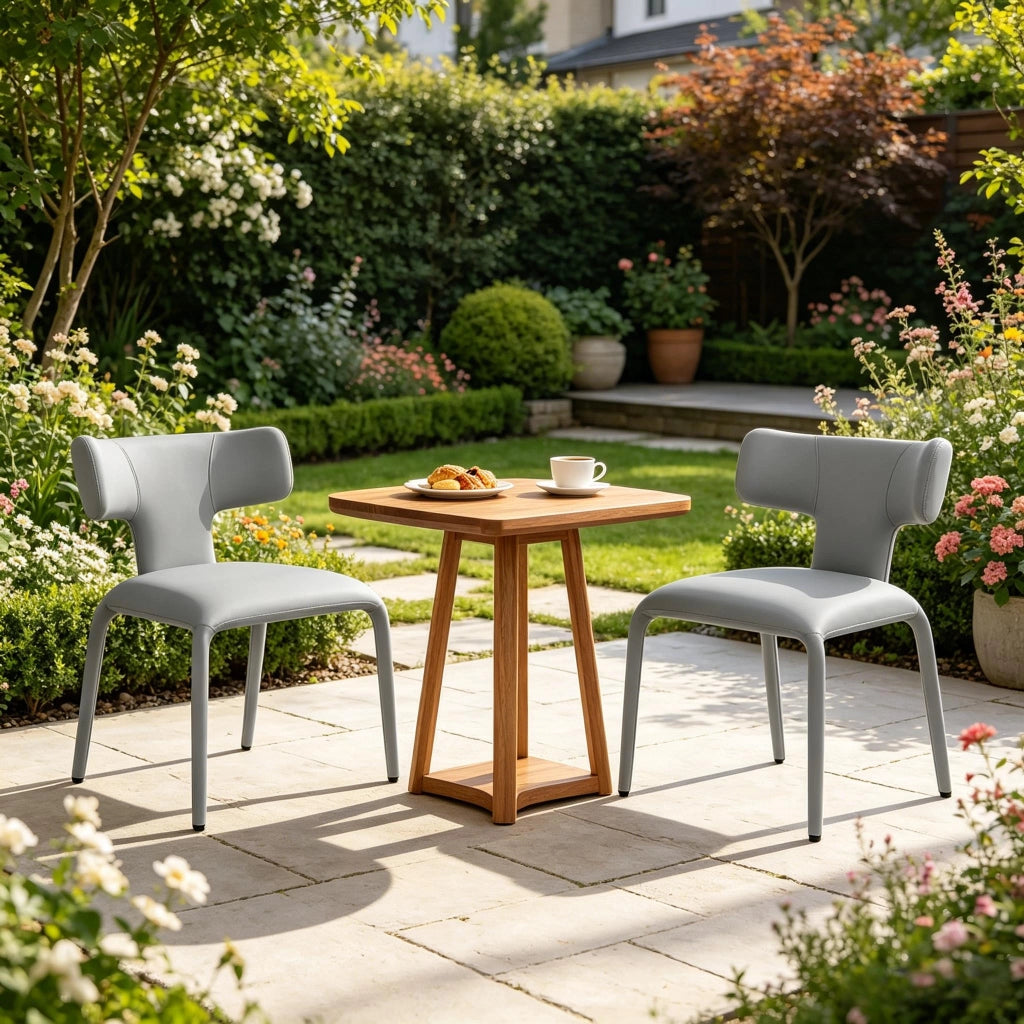 SEDIA Set da 2 pezzi 53x53x78 cm Similpelle Grigia con rotelle