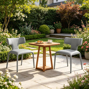 SEDIA Set da 2 pezzi 53x53x78 cm Similpelle Grigia con rotelle