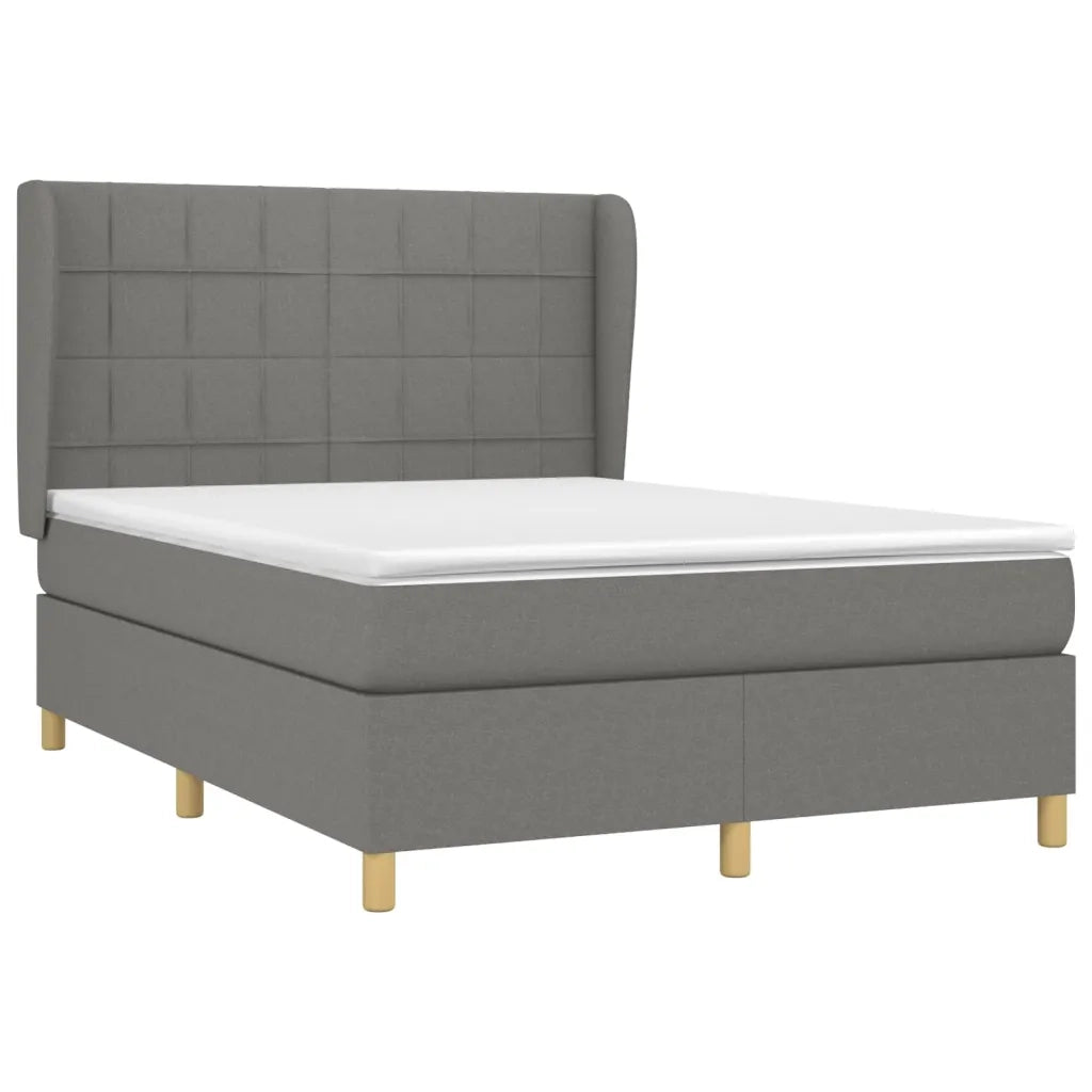 Giroletto a Molle con Materasso Grigio Scuro 140x200cm Tessutocod mxl 98219