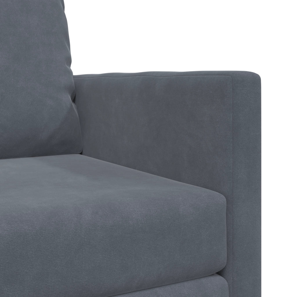 Divano a pavimento  Singolo Convertibile in Velluto 74x77x81 cm Grigio Scuro