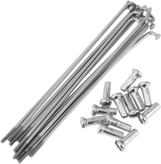 Set di 12 spigoli per bicicletta 14G 110 mm aste per bicicletta in acciaio inossidabile 304 colore argento