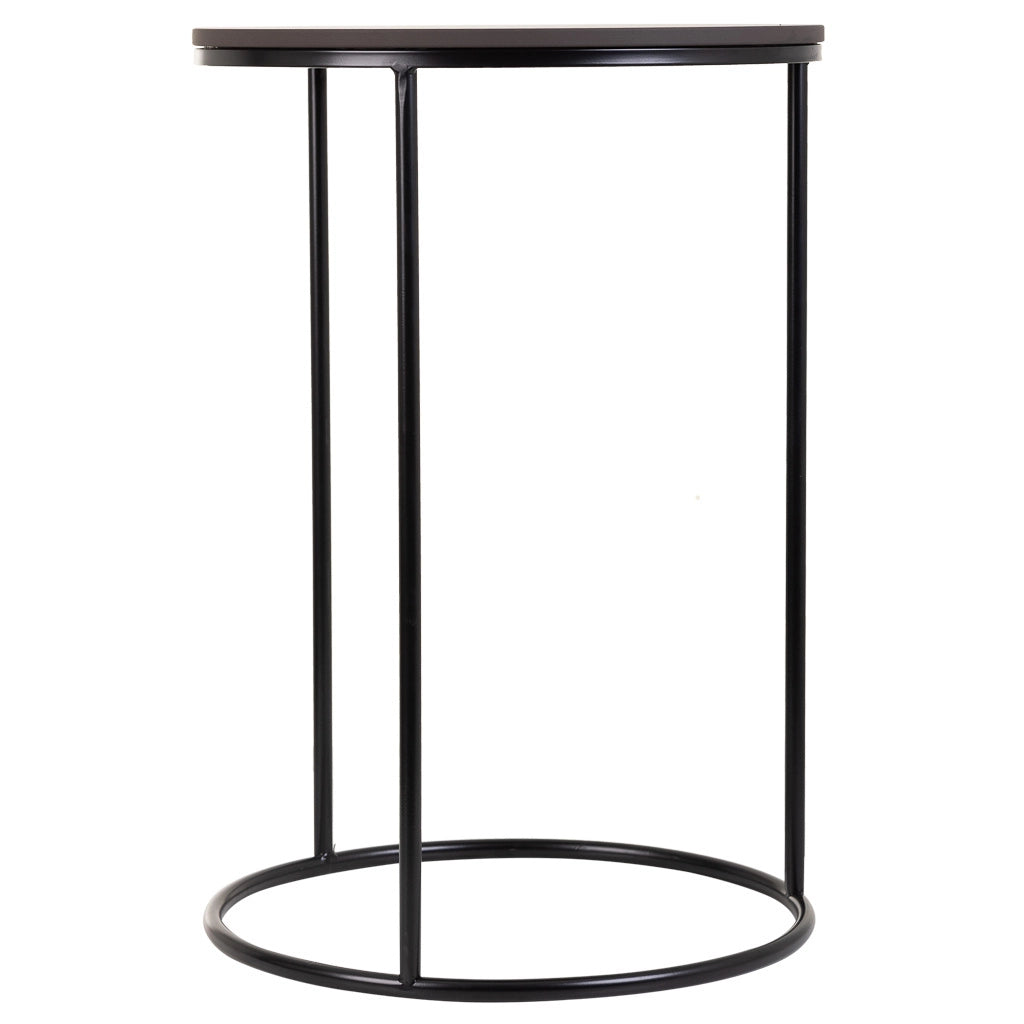 Set tavoli 3 pezzi metallo nero 29x29x46h-34x34x52h-39x39x57h cm