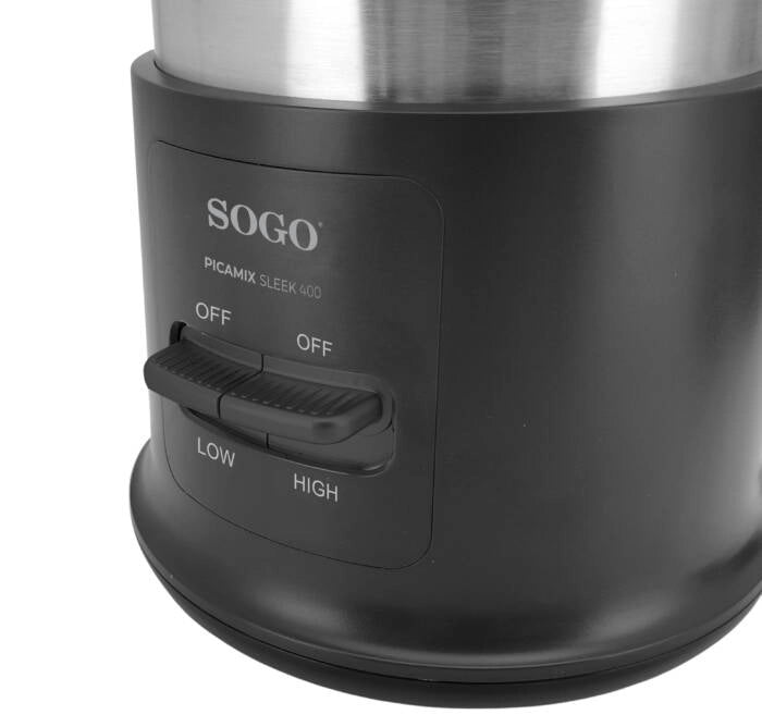 Tritatutto elettrico 1L 400W con 4 lame in acciaio inox rivestite titanio, 2 velocità per carne e verdure - Sogo