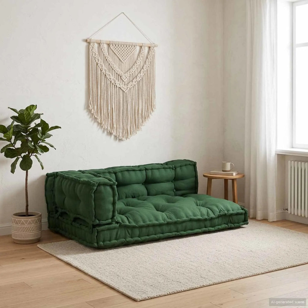 Cuscino per Divano Pallet 3 pz | Cuscini per sedie Verde 120 x 80 x 38 cm Tessuto