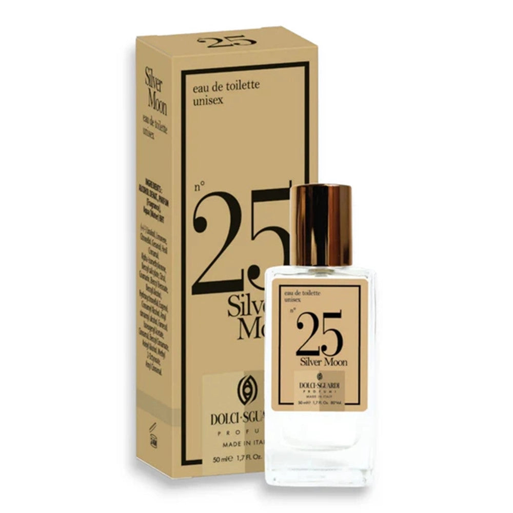 Trade Shop - Profumo Corpo Eau De Toilette Unisex N°25 Silver Moon 50ml Fragranza Agrumata Frizzante -
