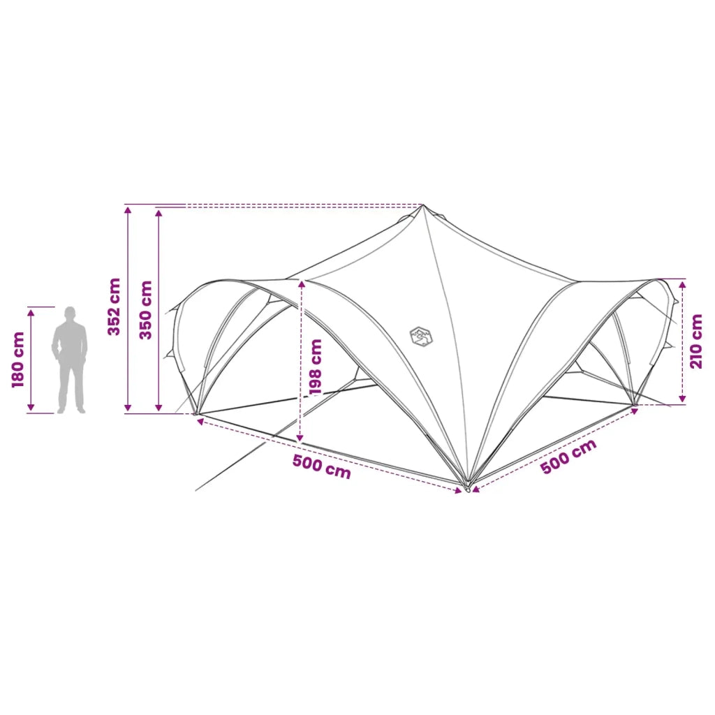 Tenda Party con tetto Grigio e arancione 500 x 500 x 350 cm 42028609