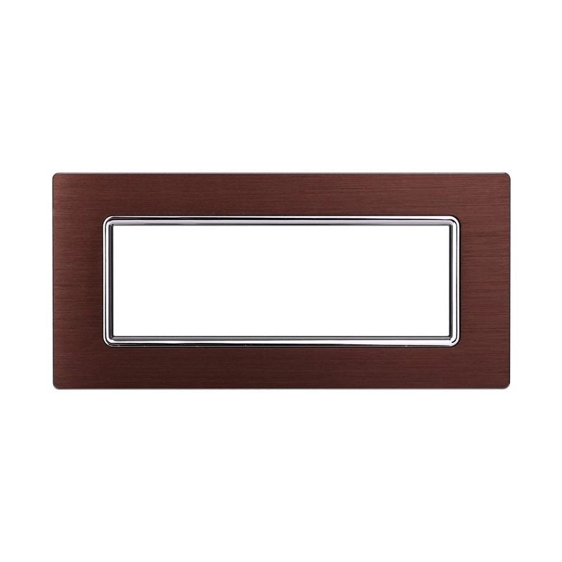 Placca In Alluminio Serie Space 7P Colore Bronzo Compatibile Con Bticino Living Light