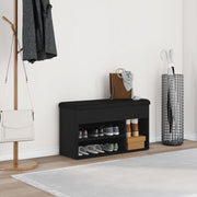 Panchina da stoccaggio  in rovere nero 80x30x45 cm in legno ingegnerizzato