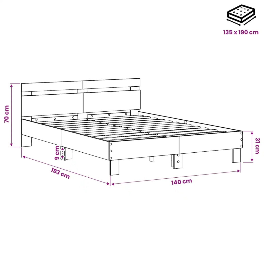 Struttura del letto Legno antico 135 x 190 cm 3446594
