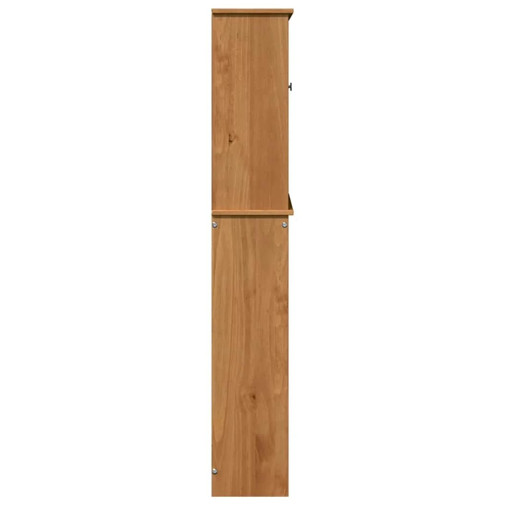 Mobiletto sopra il WC dal design moderno 60 x 27 x 161 cm capienza ottimale pino massello marrone 02_0057919