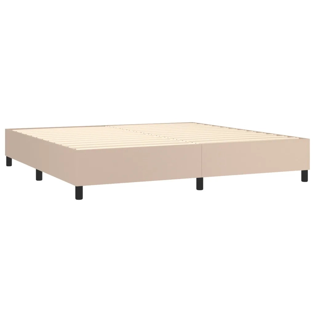 Giroletto a Molle con Materasso Cappuccino 200x200cm Similpelle 3128936