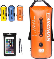 Zaino impermeabile, sacchetto per bagni, campeggio e kayak, 30 l, con valvola di scarico e cinture di spalla doppie
