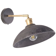 Lampada da parete nera e ottone con paralume a cono in legno di mango Camera da letto Soggiorno Design moderno e rustico Luce a sospensione