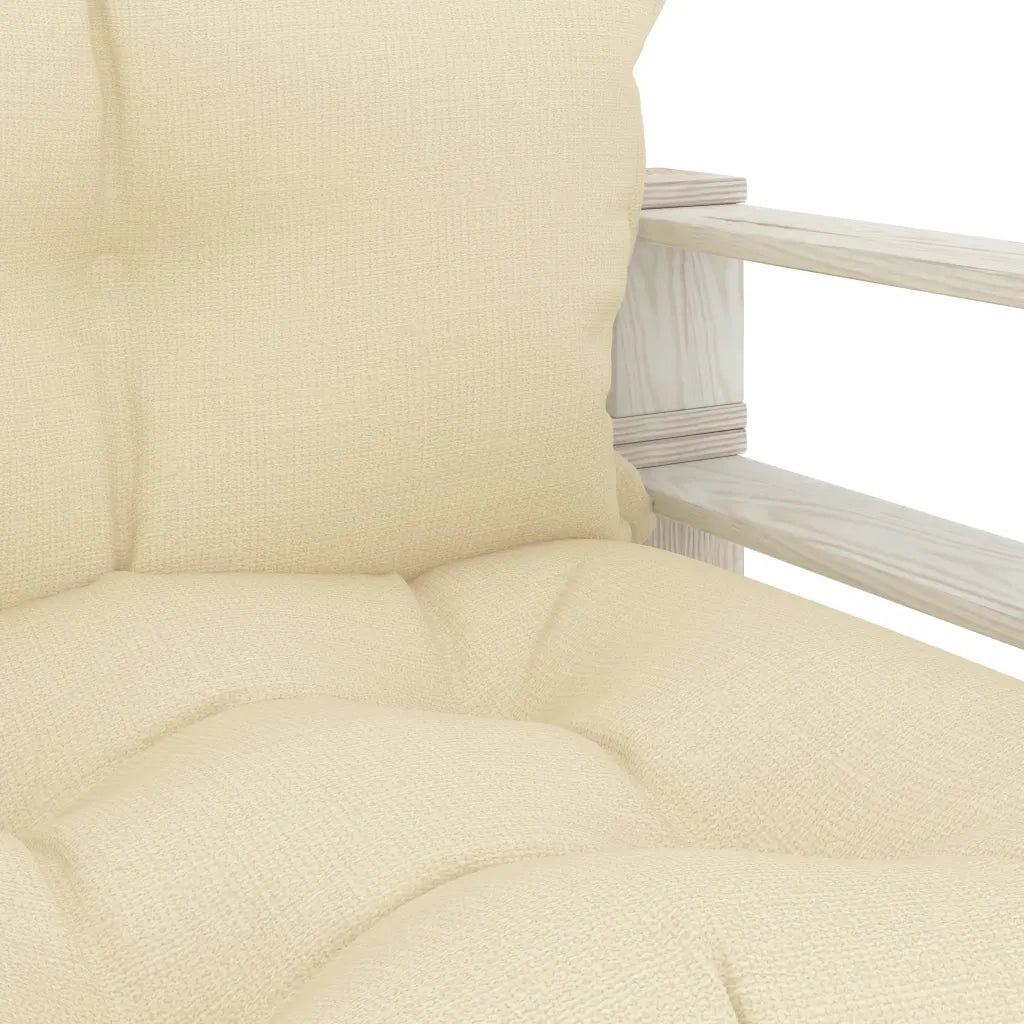 Poltrona da Giardino Pallet con Cuscini Crema in Legno 3052444
