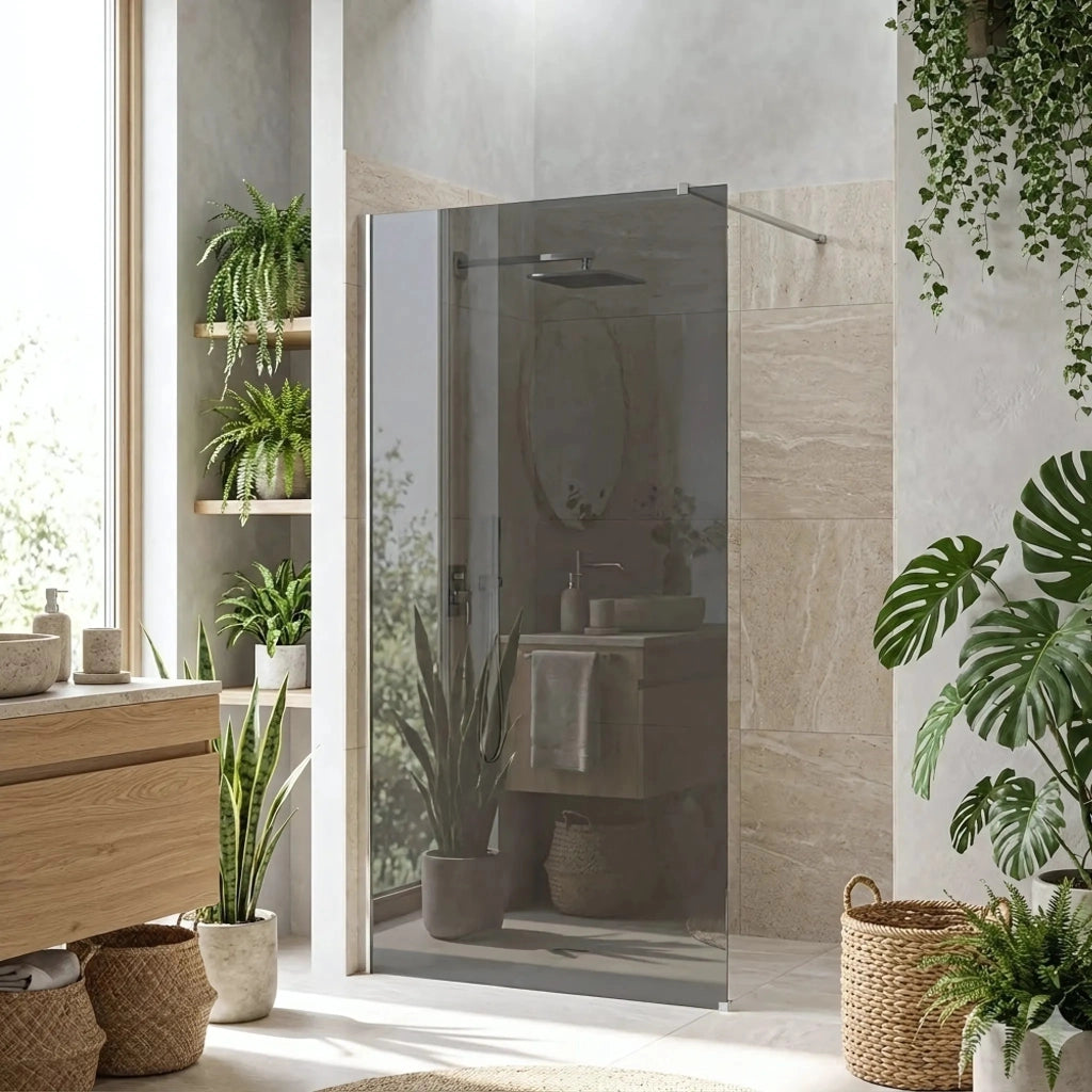 Parete Doccia Rea Flexi Grey / Chrome 80