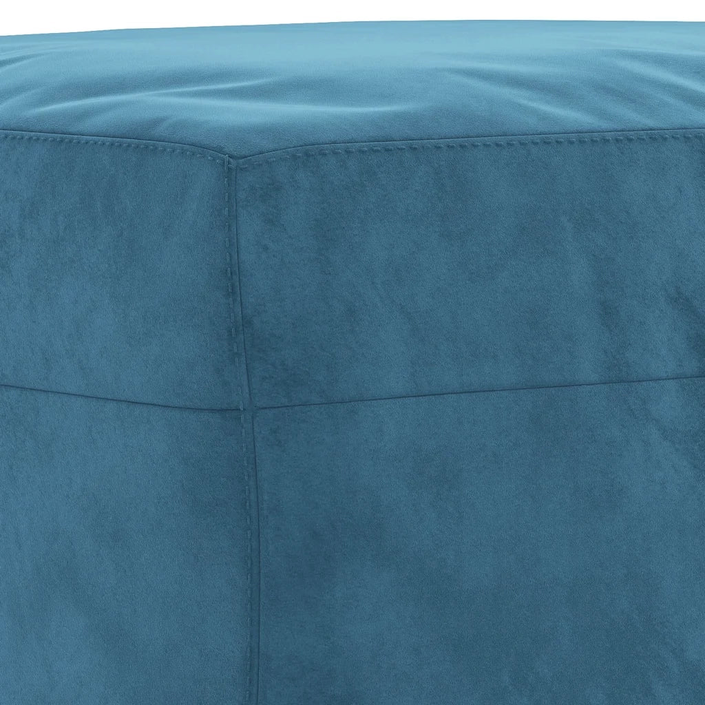 Set di Divani 3 pz con Cuscini Blu in Velluto