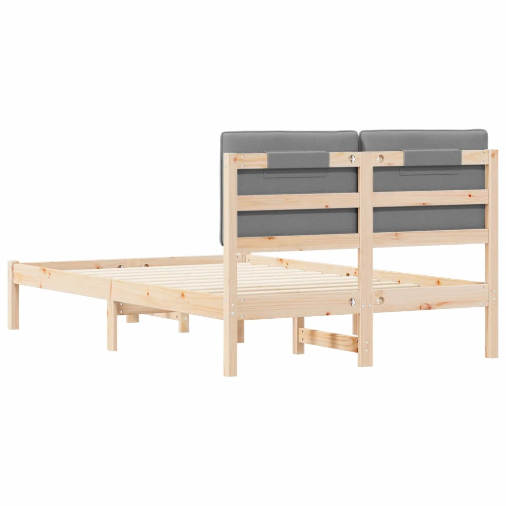 Letto con Testiera Rivestita Grigio chiaro 120 x 190 cm 878064