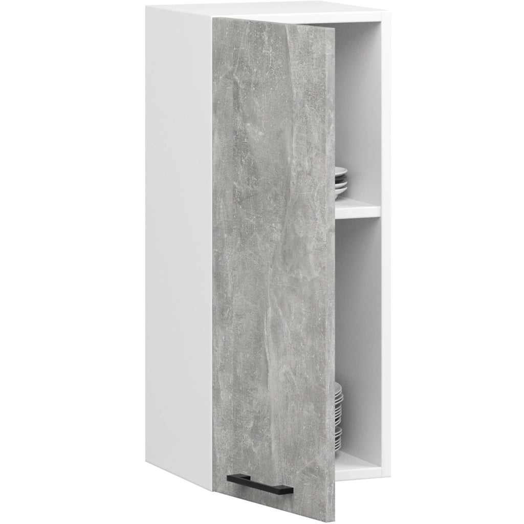 Mobile da cucina pensile sistema AKORD OLIWIA 30 cm H720 Bianco inserto frontale Cemento Grigio Cemento 1 anta 30x30x72 cm