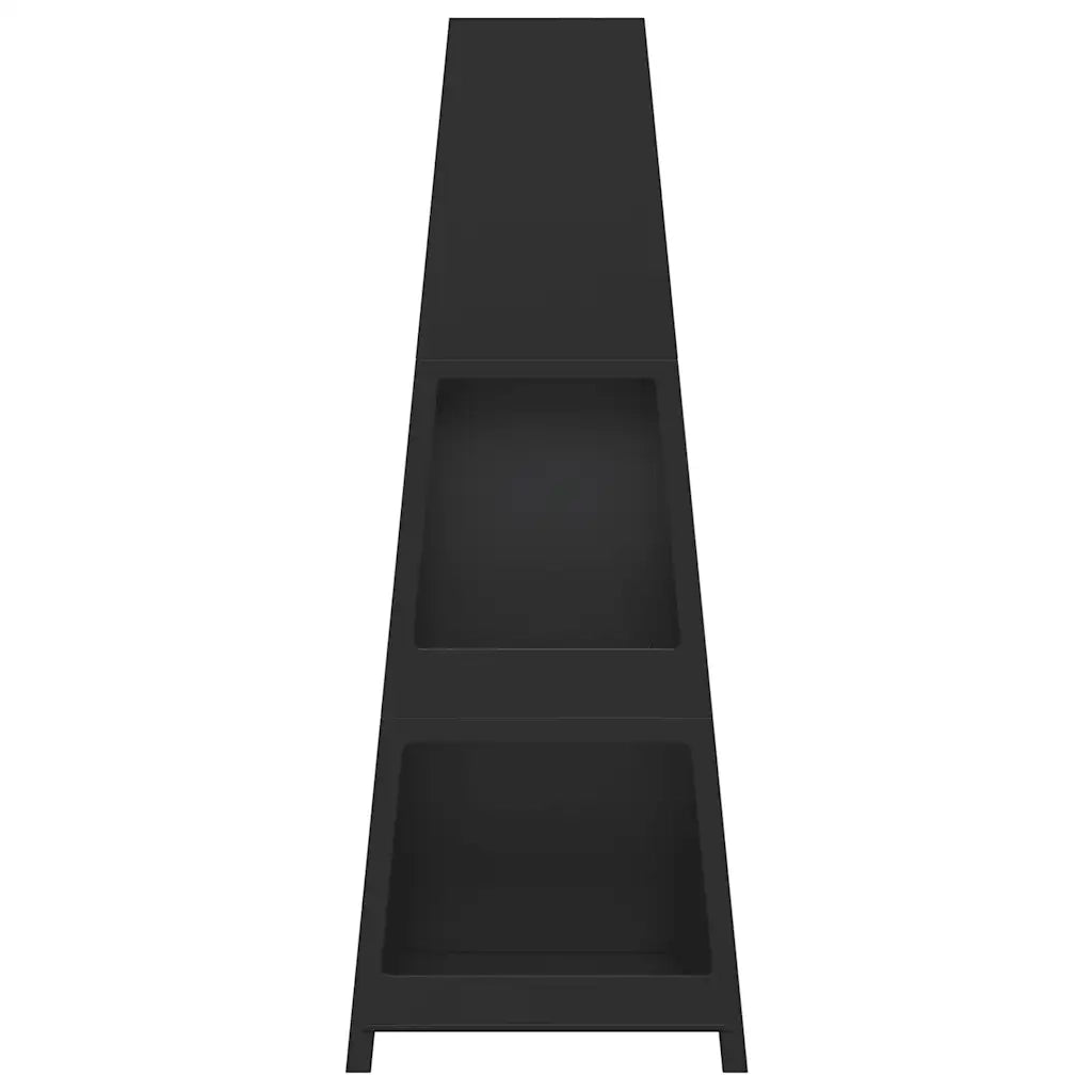 Caminetto da Esterno Design Torre Deposito Tronchi Nero Acciaio 4005750
