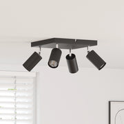 Faretto da soffitto 4 Vie Regolabile Nero GU10