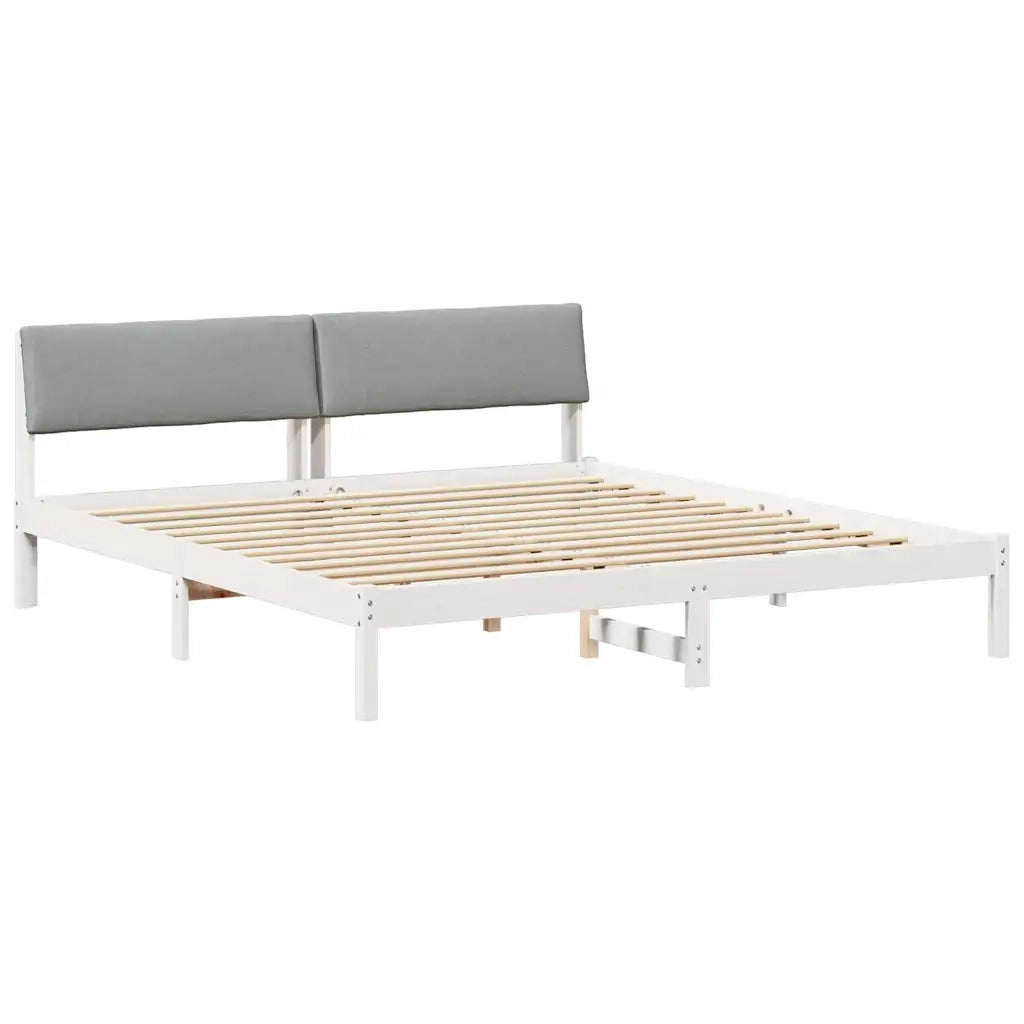 Struttura del Letto Bianco e grigio chiaro 200 x 200 cm