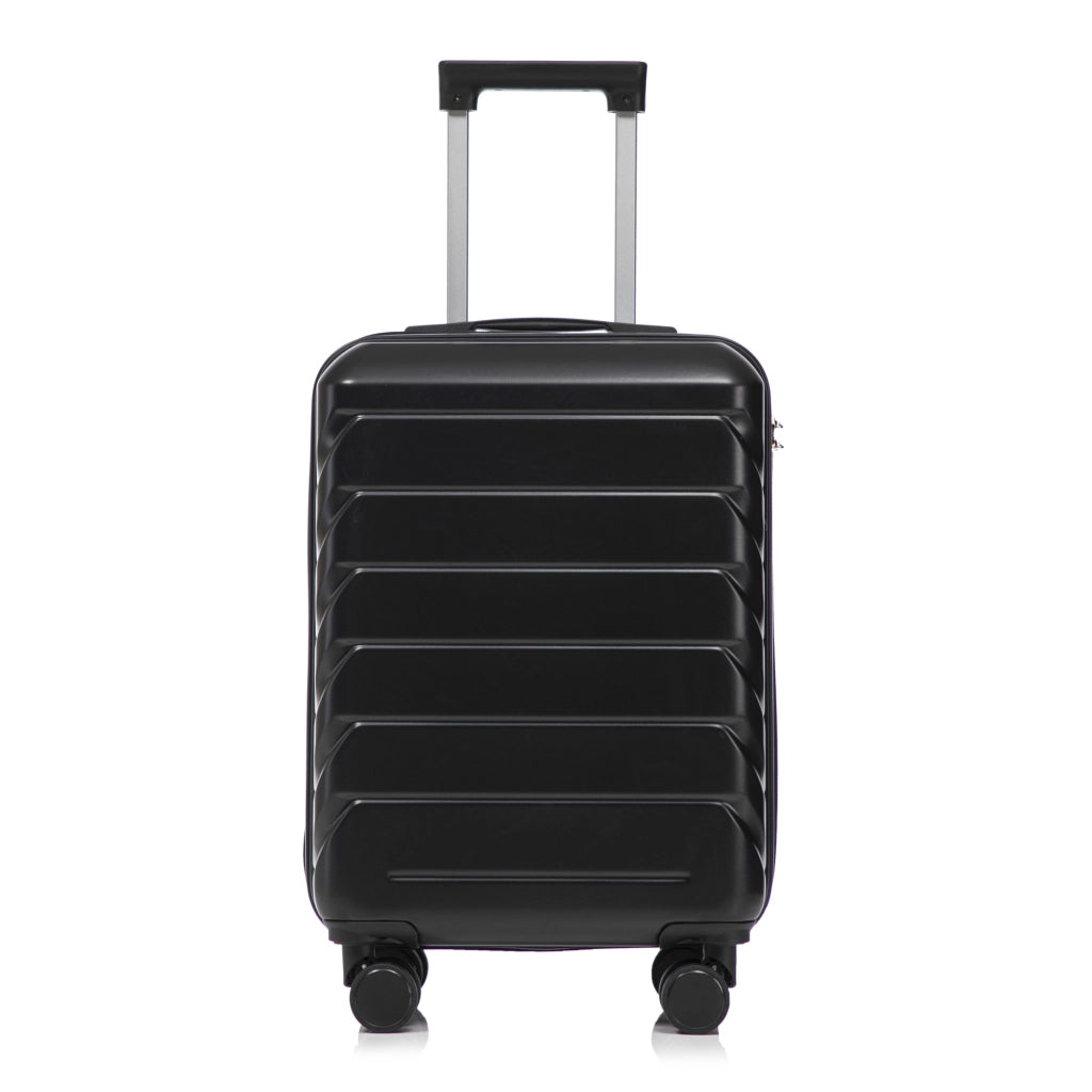 Set Valigie Rigide ABS 14" e 19" con Lucchetto a Combinazione e Beauty Case 14" Nero