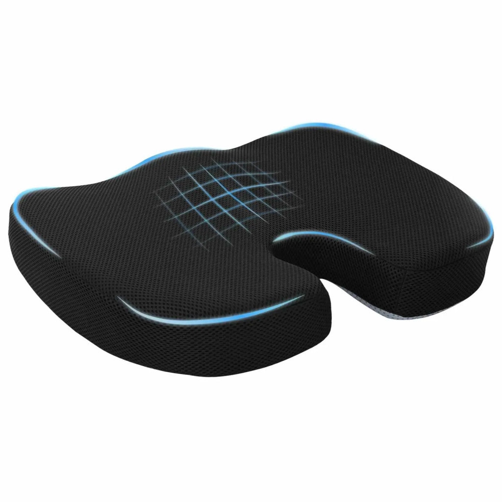 Cuscino per la seduta Nero 47 x 36,5 x 8 cm Schiuma Memory