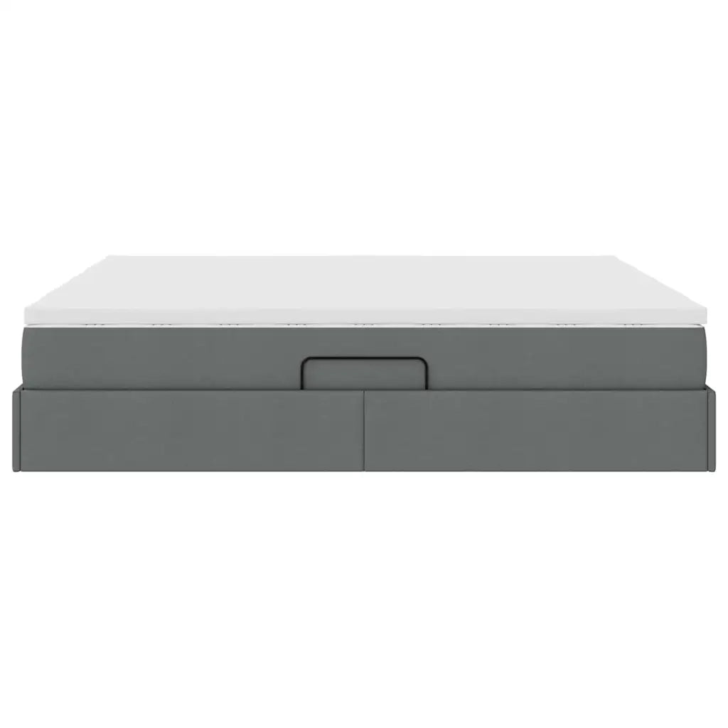 Letto con contenitore e materasso Grigio scuro 180 x 200 cm