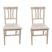 Set 2 sedie cucina classico legno grezzo seduta legno 40x44x88 - Mobili 2G
