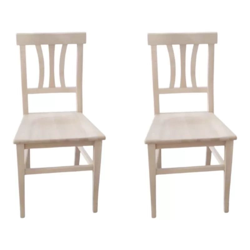 Set 2 sedie cucina classico legno grezzo seduta legno 40x44x88 - Mobili 2G