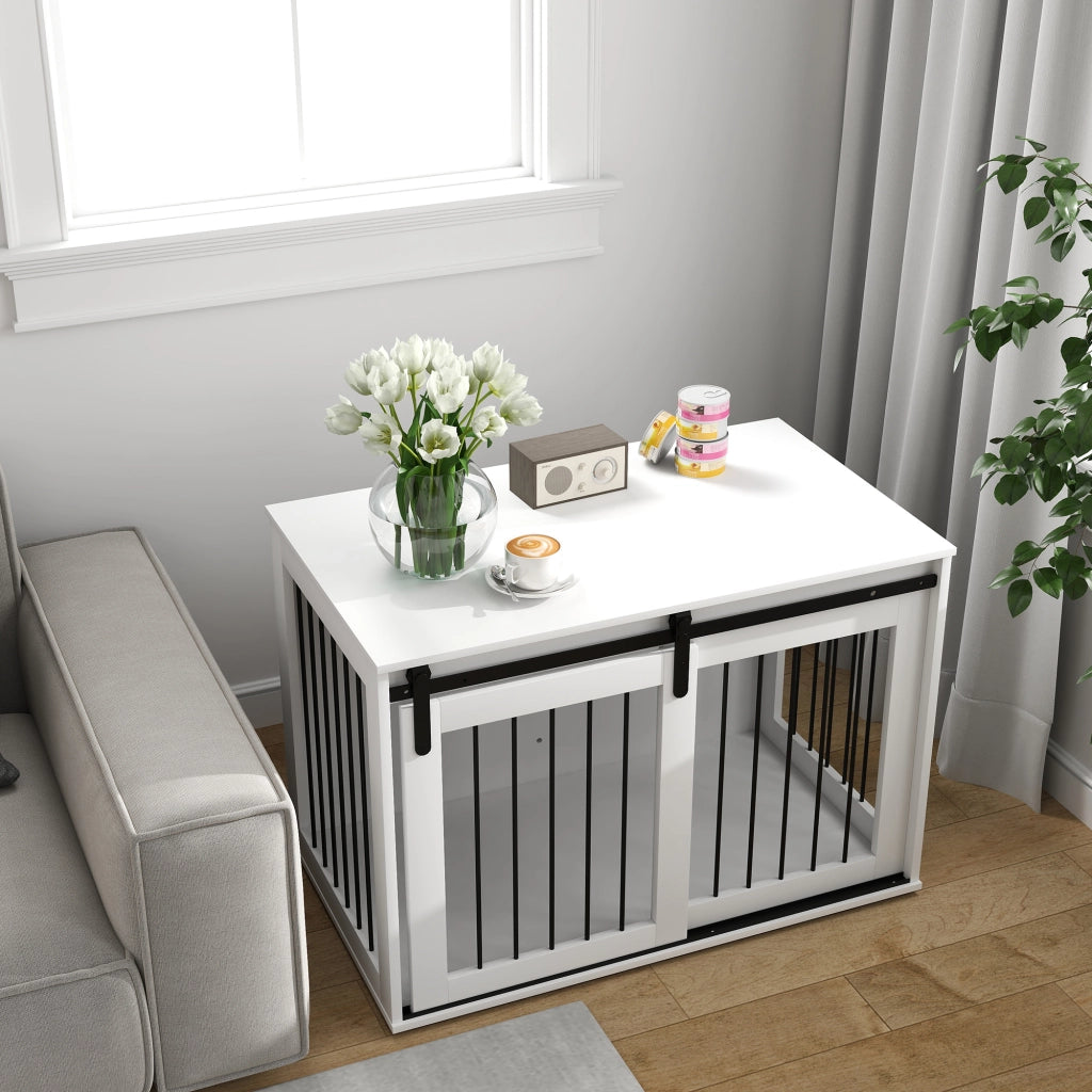 Casetta per Cani con Ante Scorrevoli ¨C Zephmum ¨C 98x58x61 cm Noce